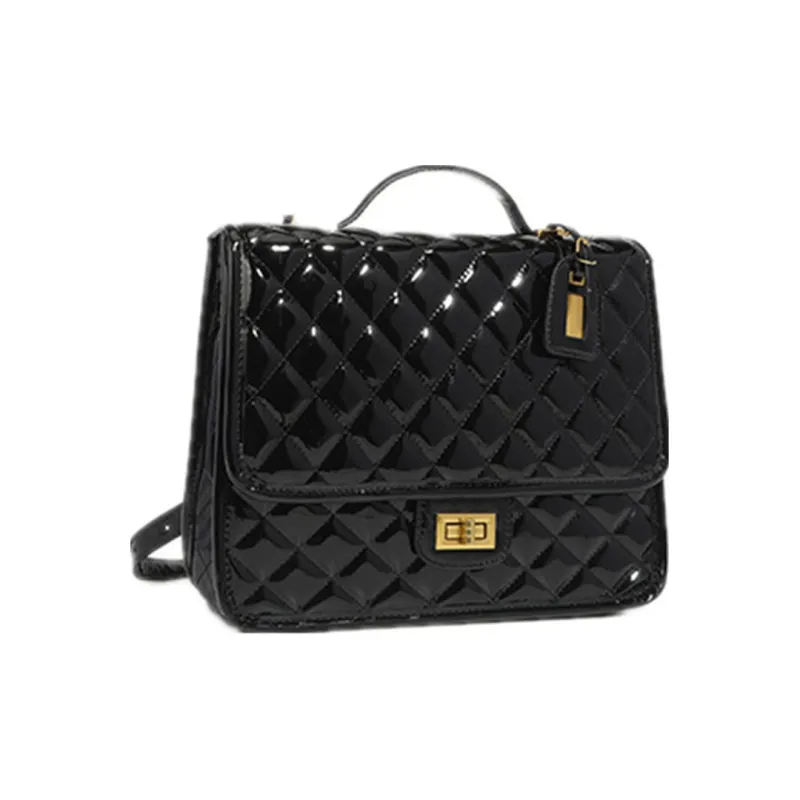 NOMK PU Small Square Bag Backpack Medium Size Women's Black-9