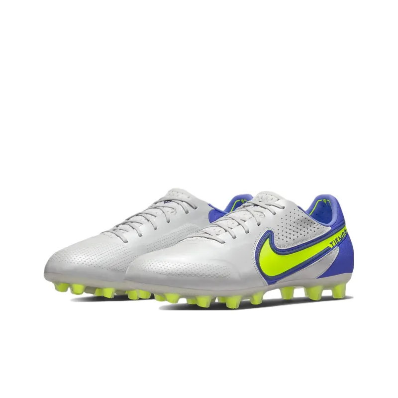 Nike Tiempo Legend 9 Elite Hg Hard Ground Low Top Soccer Shoes Grey/Blue/Green-2