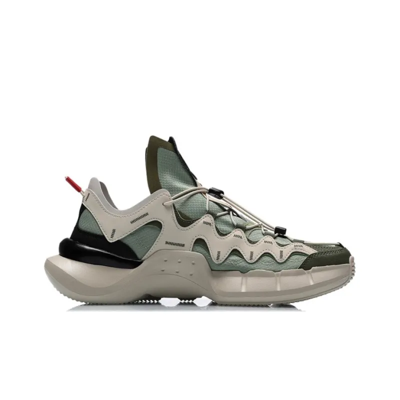 LINING Enlightenment 2.3 Lite Vintage Basketball Shoes Men Low Top Gray/Green-1