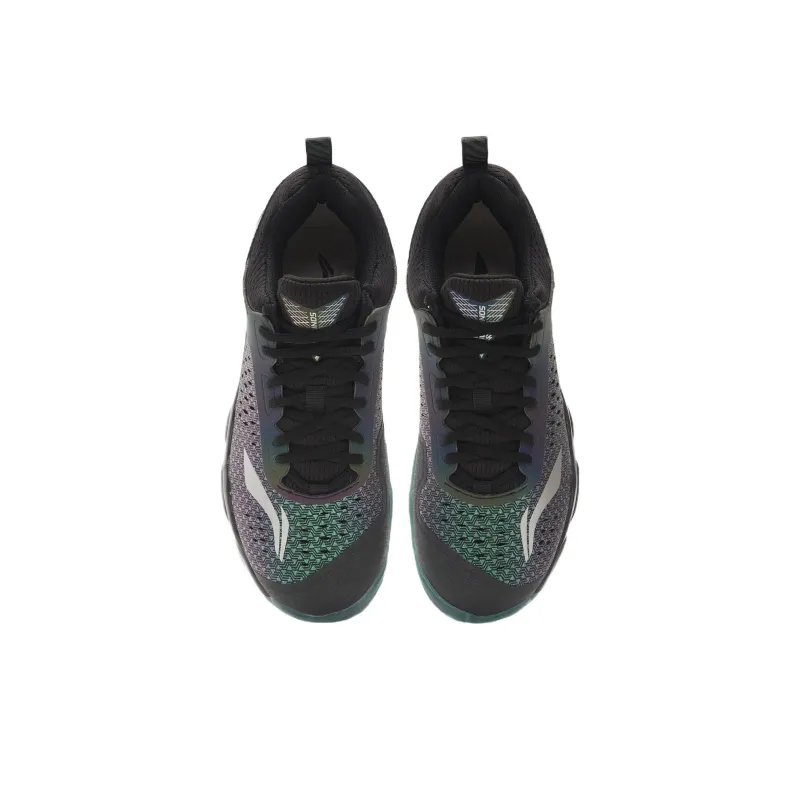 LiNing Sonic Boom 1.0 Cushioned Slip Resistant Abrasion Resistant Low Top Badminton Shoes Men's Black Blue-3