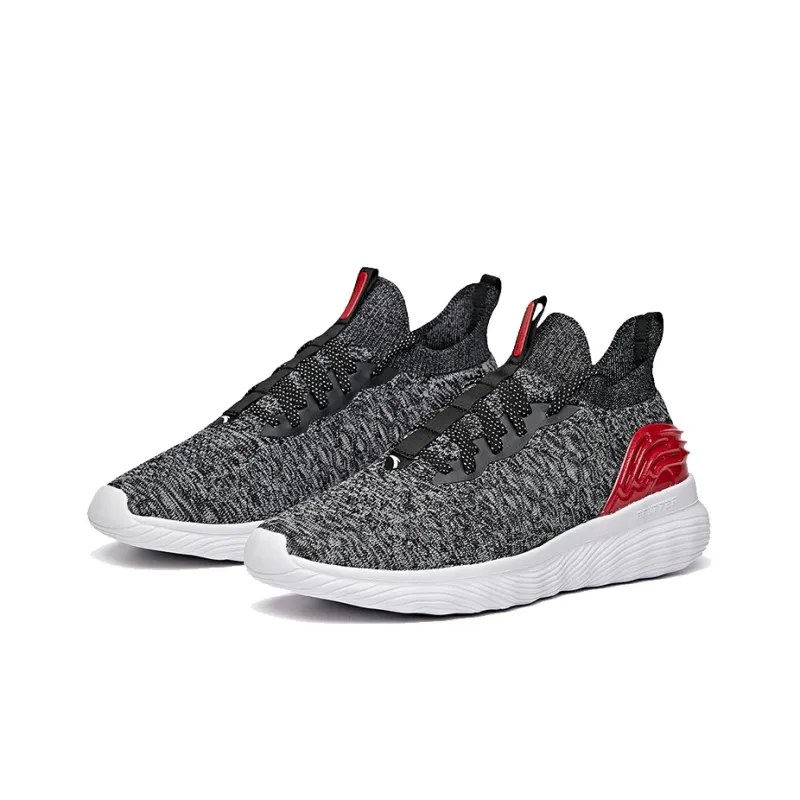 ANTA Training Shoes Men Low-Top Black/Mist Gray/University Red-1