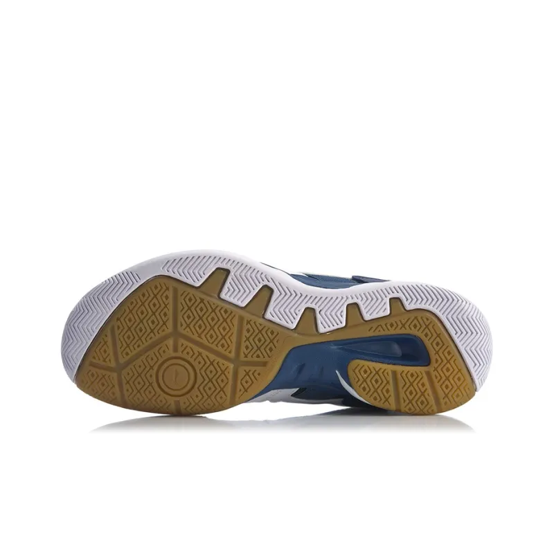 LiNing Low Top Badminton Shoes Men's White Blue-3