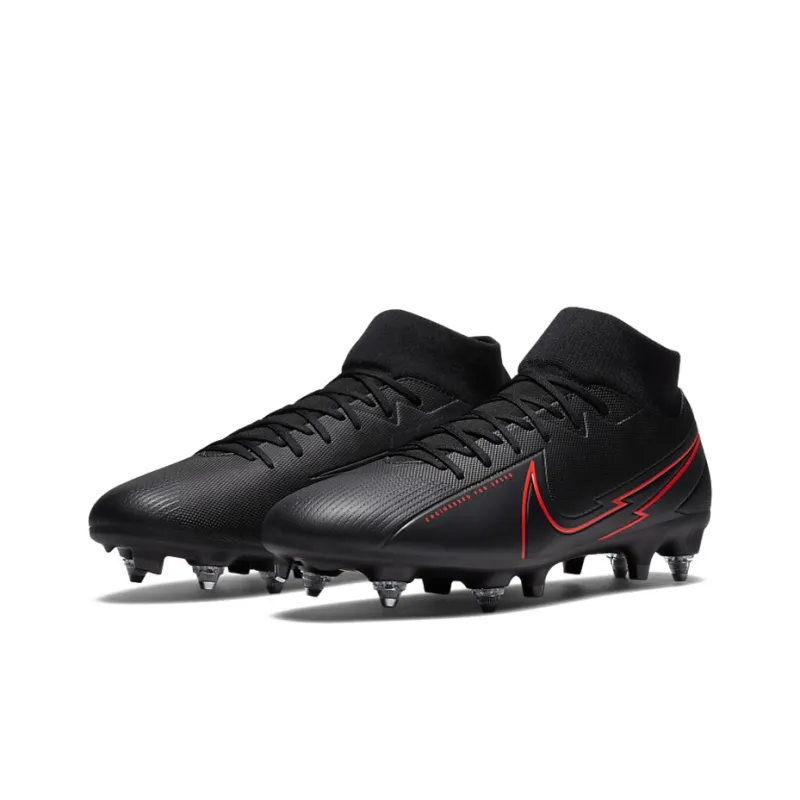 Nike Mercurial Superfly 7 Academy SG PRO Anti Clog Traction 'Black Red'-2