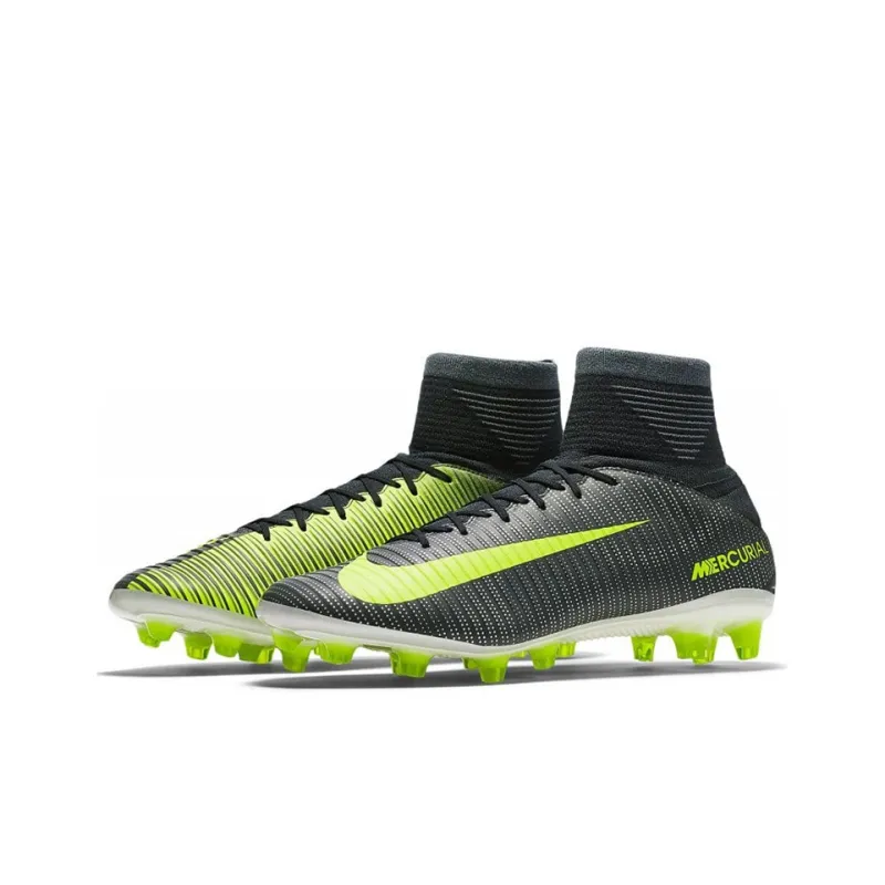 Nike AG Rubber Short Studs Cushioning Anti-Slip And Wear-Resistant Soccer Shoes Men's Black Green-2