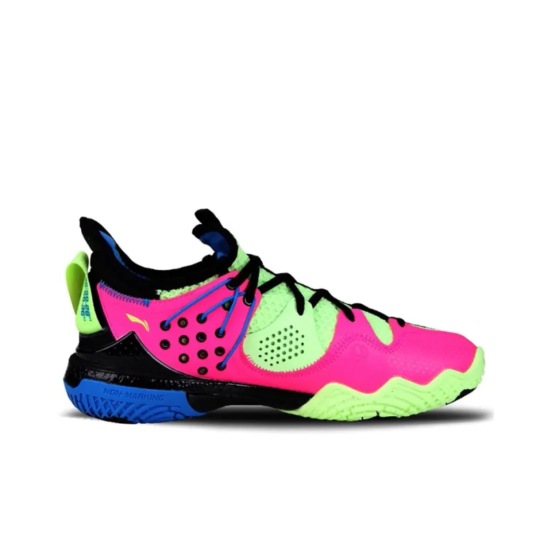 LiNing 3 Cushioned Slip Resistant Abrasion Resistant Low Top Badminton Shoes Unisex Black-1