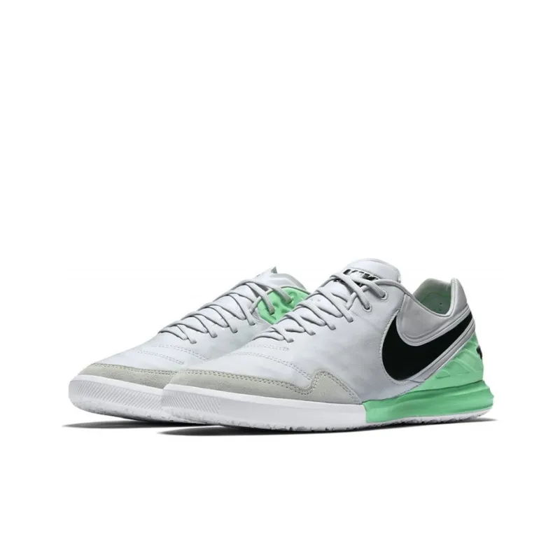 Nike TIEMPOX PROXIMO IC IC/IN Cushioning Anti-Slip And Wear-Resistant Soccer Shoes Men's Gray Green-2