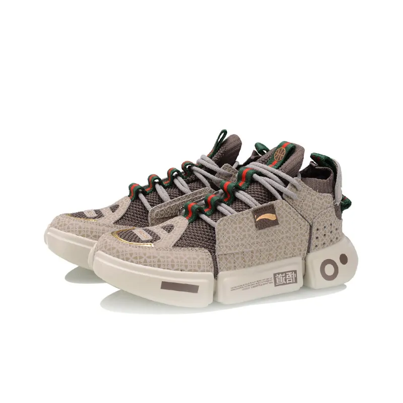 LiNing Essence 2 ACE Vintage Basketball Shoes Women's Mid Top Solder Iron Umber-2