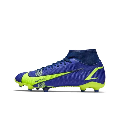 Nike Mercurial Superfly 8 Soccer Shoes Unisex Mid-Top Blue