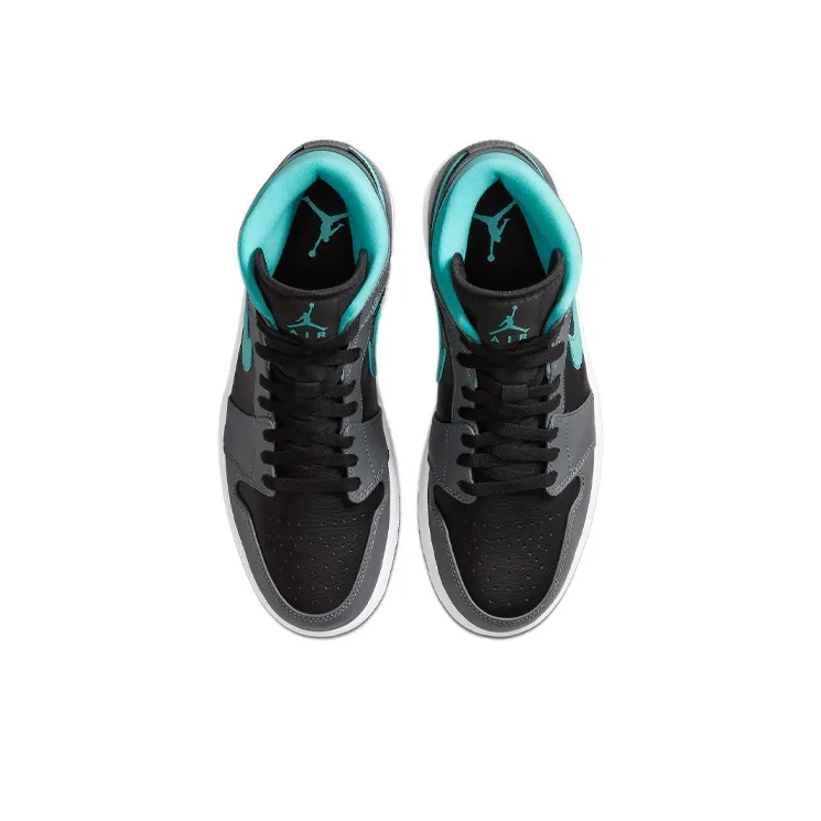 Jordan 1 Mid Grey Aqua-3