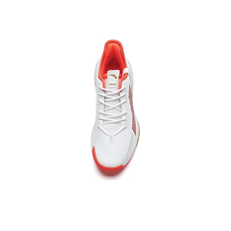 Anta Basketball Collection Laser Low-Top Vintage Basketball Shoes Men's White Red Gold-3