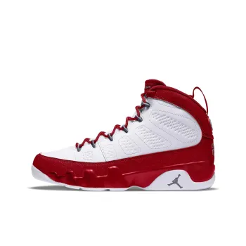 Jordan Air Jordan 9 Fire Red Cushioning Anti Slip And Wear Resistant High Top Vintage Basketball Shoes Men's White Red