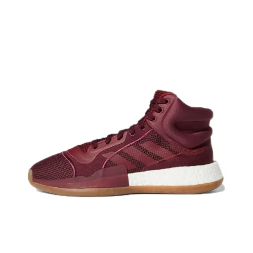 Adidas Marquee Boost Vintage Basketball Shoes Men Mid-Top Burgundy