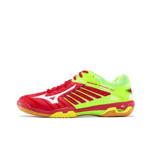 Mizuno Fang Badminton Shoes Unisex Low-Top Red And Green