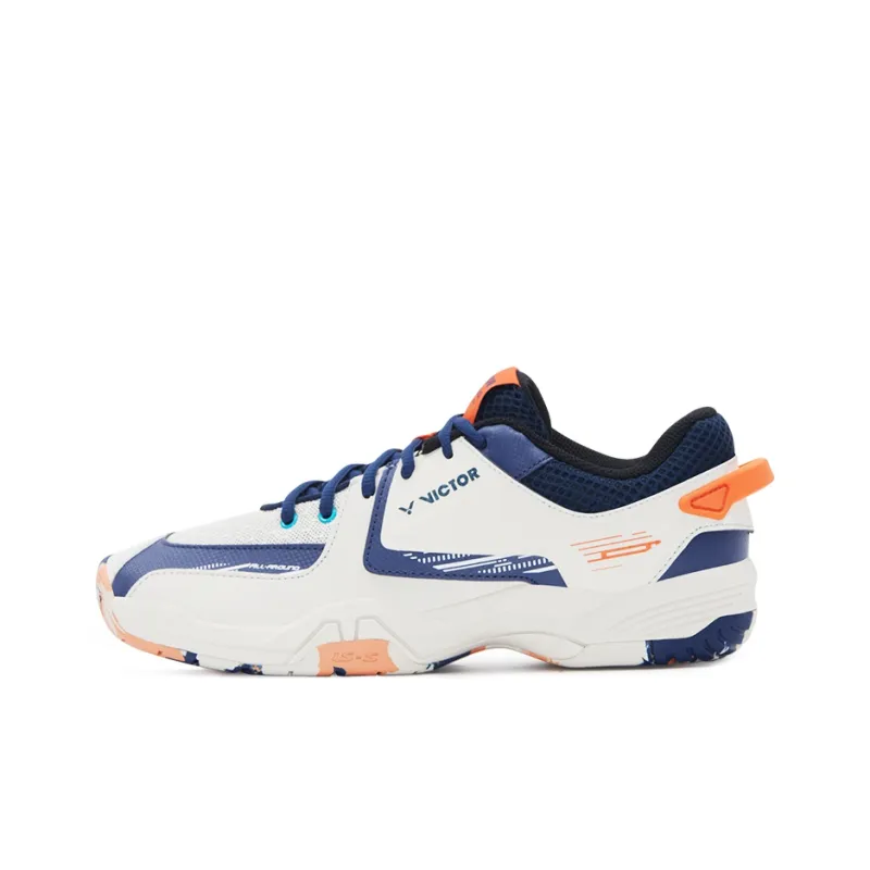 VICTOR Anti Slip Wear Resistant Low Top Badminton Shoes Unisex Khaki Navy Blue-0