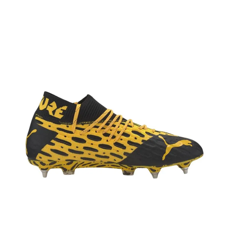 PUMA IC/IN Non-slip Lightweight Soccer Shoes Yellow Black-1
