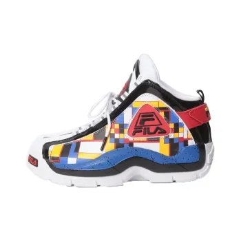 FILA Grant Hill 2 Cushioning Coverage Height Increasing High-Top Vintage Basketball Shoes Men's White Blue