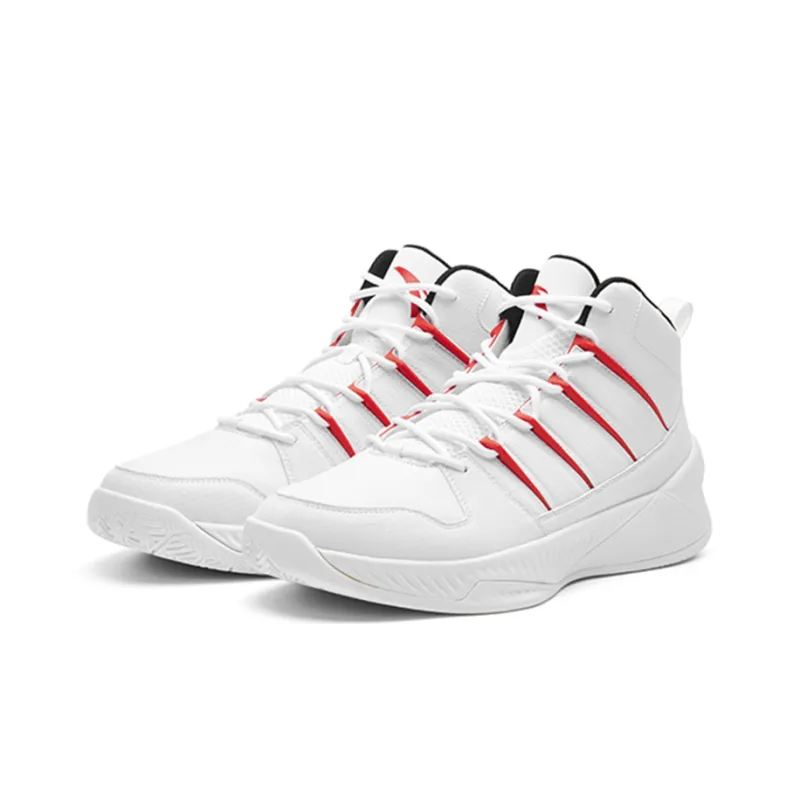 Anta Bastard War Armor Anti Slip Wear Resistant Mid Top Vintage Basketball Shoes Men's White-2
