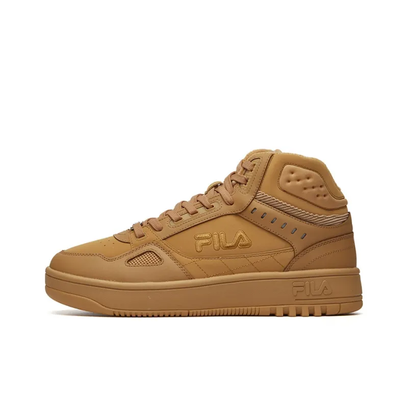 FILA High Top Retro Basketball Shoes Clay Yellow-0