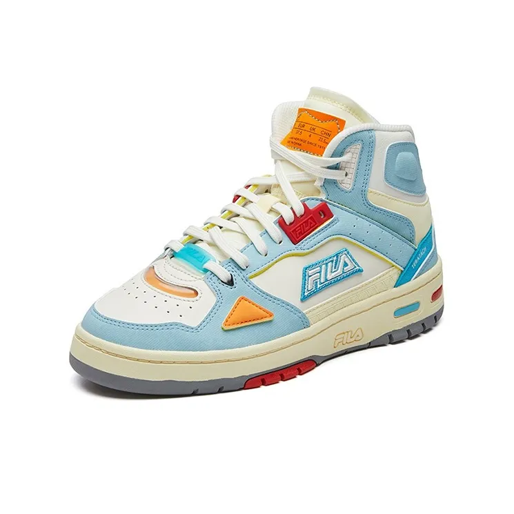 FILA FUSION Teratach Vintage Basketball Shoes Women's Mid Top Same Temperature Blue/Snow-1