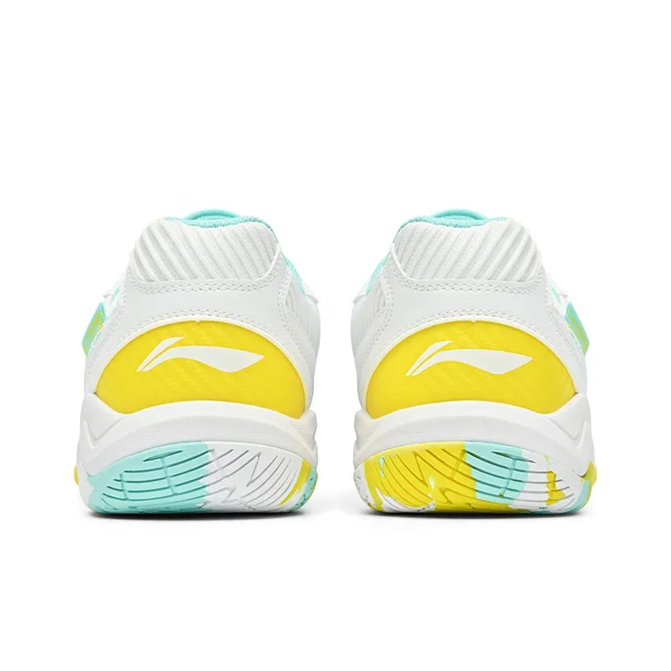 LiNing Speed Collection Long Wind Cushioning Wear Resistant Low Top Badminton Shoes Unisex White Green-3