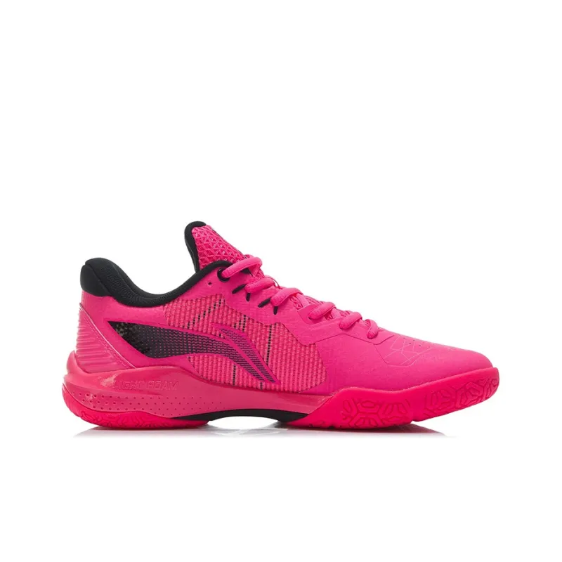 LiNing Thunder Series Abrasion Resistant Low Top Badminton Shoes Fluorescent Fruit Pink-1