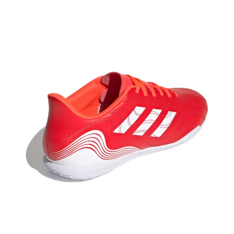 Adidas Copa Sense.4 IC/IN Indoor Slip-Resistant Soccer Shoes Men's Red White-3