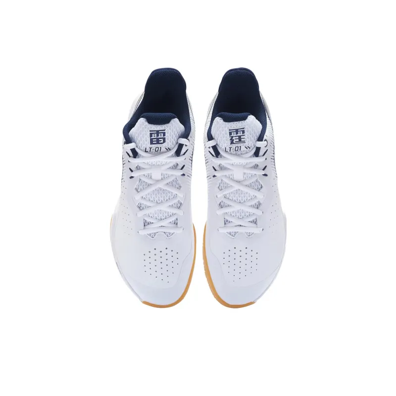 LiNing Thunder Series Cushioned Slip Resistant Abrasion Resistant Breathable Low Top Badminton Shoes Unisex White Black-3
