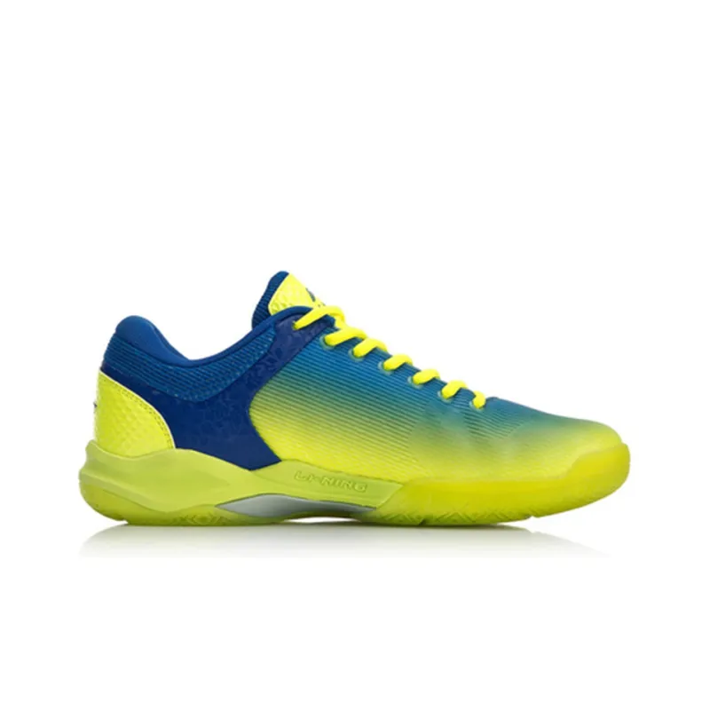 LiNing Attack Rebound Cushioning Breathable Wear Resistant Low Top Badminton Shoes Men's Neon Bright Green-1