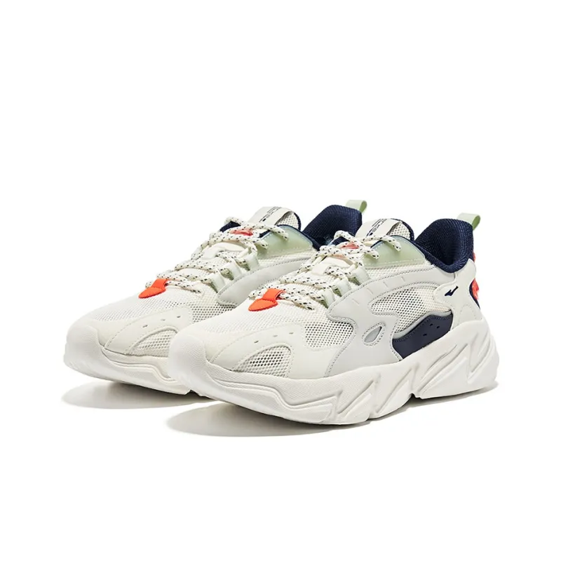Erke Baichuan Cushioned Anti-Slip Wear-Resistant Breathable Lightweight Low-Top Training Shoes Men's White Green-1