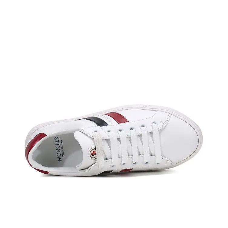 Moncler Low Top Stylish Skateboarding Shoes Women's White Red Tail-4