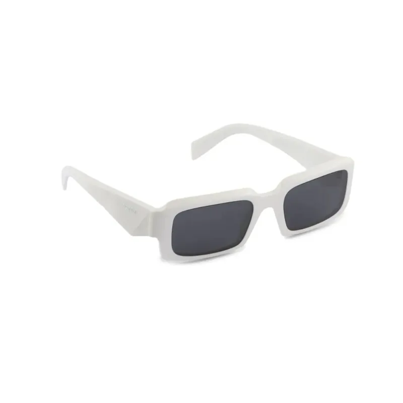 PRADA Plate Frame Rectangular Sunglasses Women's White-1