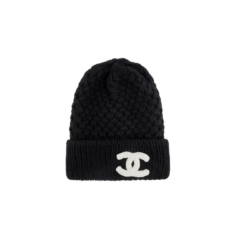 CHANEL Cashmere Beanies Women's Black-0