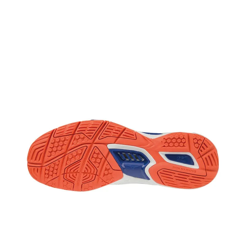 Mizuno Wave Stealth 5 Low Tops Volleyball Shoes White Blue Pink-4
