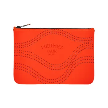 HERMES Polyamide Clutch Medium Size Women's Orange