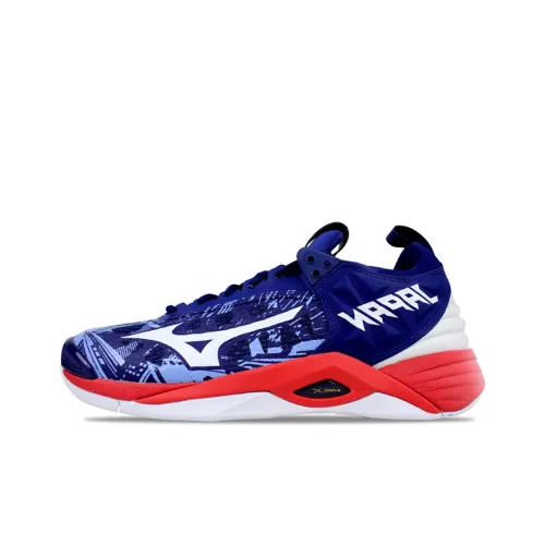 Mizuno Momentum Training Shoes Unisex Low-Top White/Blue/Fluorescent Red