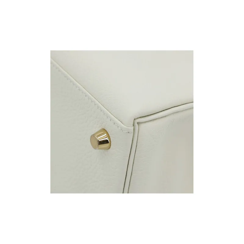 HERMES Kelly Togo Calfskin Kelly Bag Handbag 25 Women's 0T Mushroom White-7