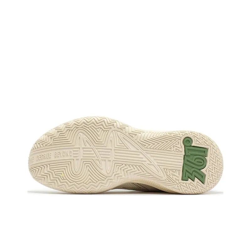 361° Big3 Team Cushioning Anti Slip And Wear Resistant Low Top Basketball Shoes Men's Beige Green-4