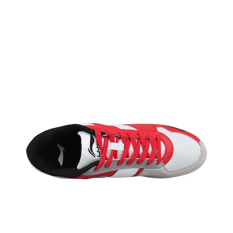 LiNing Cushioning Anti Slip And Wear Resistant Low Top Fencing Shoes Unisex Red White Gray-2