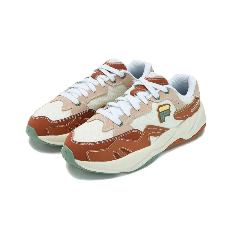 FILA FUSION Flash Anti Slip Wear Resistant Low Top Casual Running Shoes Men's Beige Brown-2