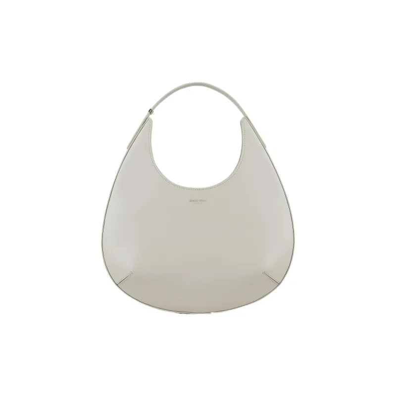 GIORGIO ARMANI Cow Leather Handbag Small Size Women's White-0