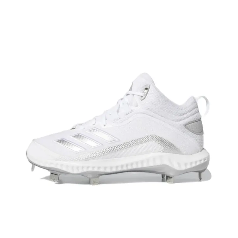 Adidas Icon 6 Bounce Mid Cleats Anti-Slip Wear-Resistant Low-Top Training Shoes Men's White-0