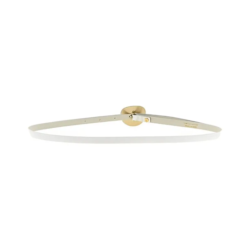 DRIES VAN NOTEN Solid Color Smooth Adjustable Oval Pin Buckle Leather Belts Women's White-1