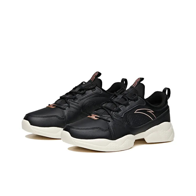 ANTA Training Shoes Women's Low Top Black/Ivory White-1