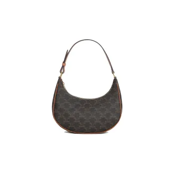 CELINE AVA Cow Leather Crossbody Shoulder Bags Small Size Women's Tawny