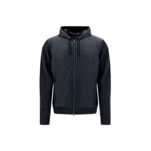 HERNO Panelled Zip-up Hooded Jacket