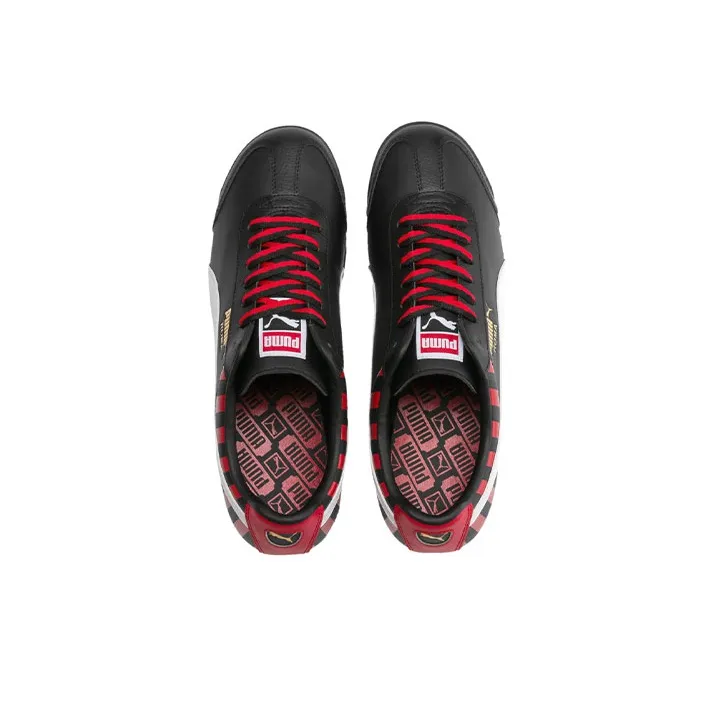 PUMA Roma Cushioning Anti-Slip And Wear-Resistant Low-Top Training Shoes Men's Black Red-2