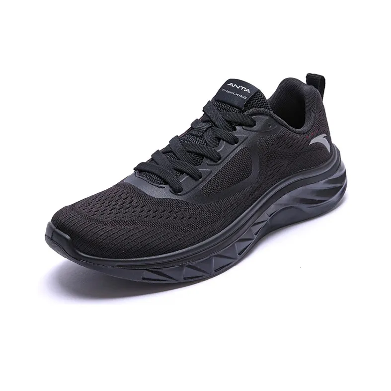 Anta Cushioned Anti Slip Wear Resistant Breathable Lightweight Low Top Training Shoes Men's Black Red-2