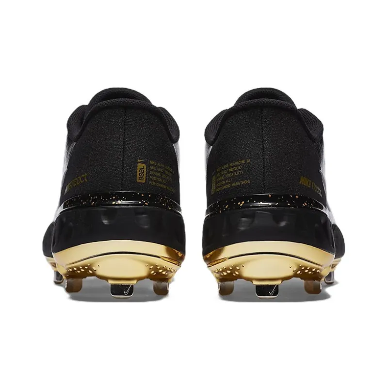 Nike Alpha Huarache Elite 3 Low Premium 'Black Metallic Vivid Gold'-4