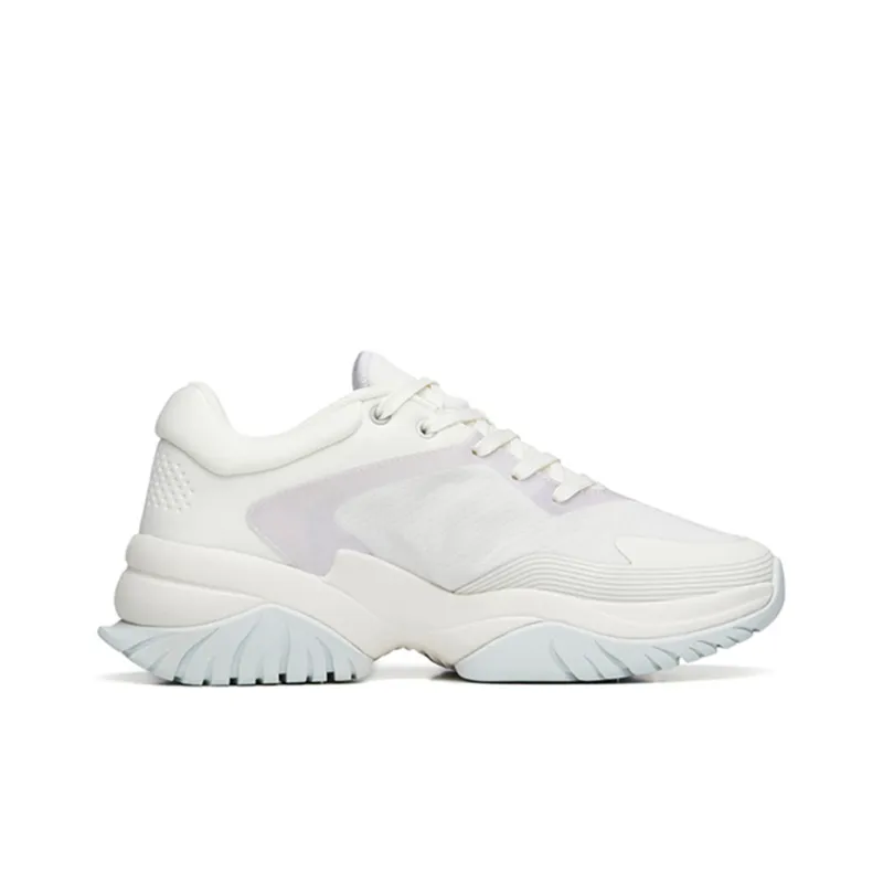 ANTA Training Shoes Women's Low Top Ivory White/Misty Purple/White Gray Green-1