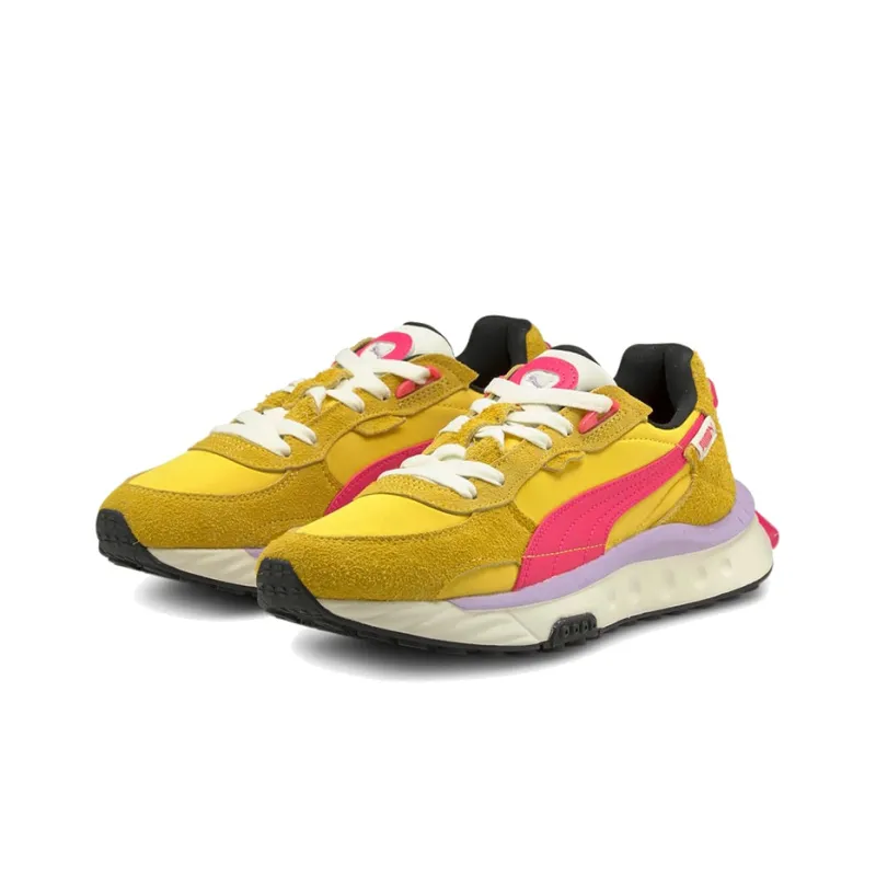 PUMA Wild Rider Series Training Shoes Unisex Low-Top Yellow/Black/Pink-2
